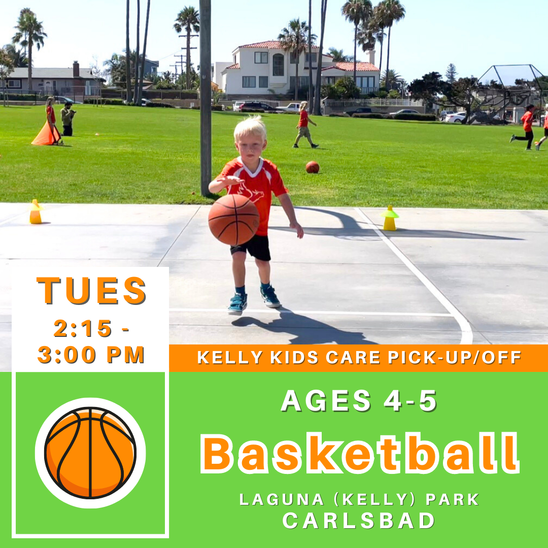 OFFLINE | Ages 4-5<br>Laguna (Kelly) Park, Carlsbad<br>8 Tuesday Kids Basketball Camps