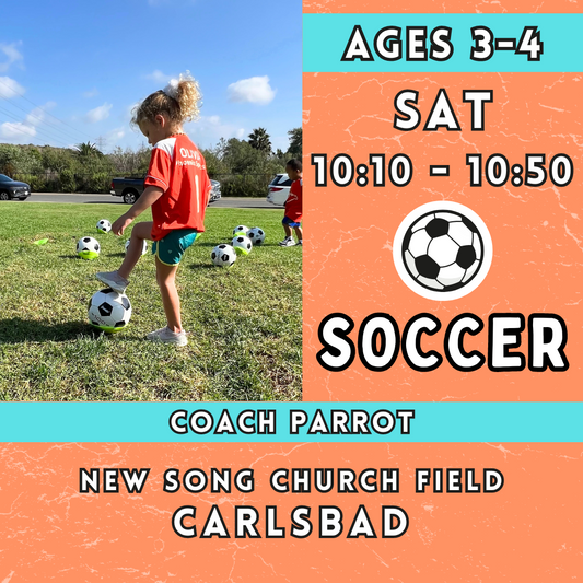 5/4 - 6/29 | Ages 3-4<br>New Song Church, Carlsbad<br>8 Saturday Kids Soccer Camp