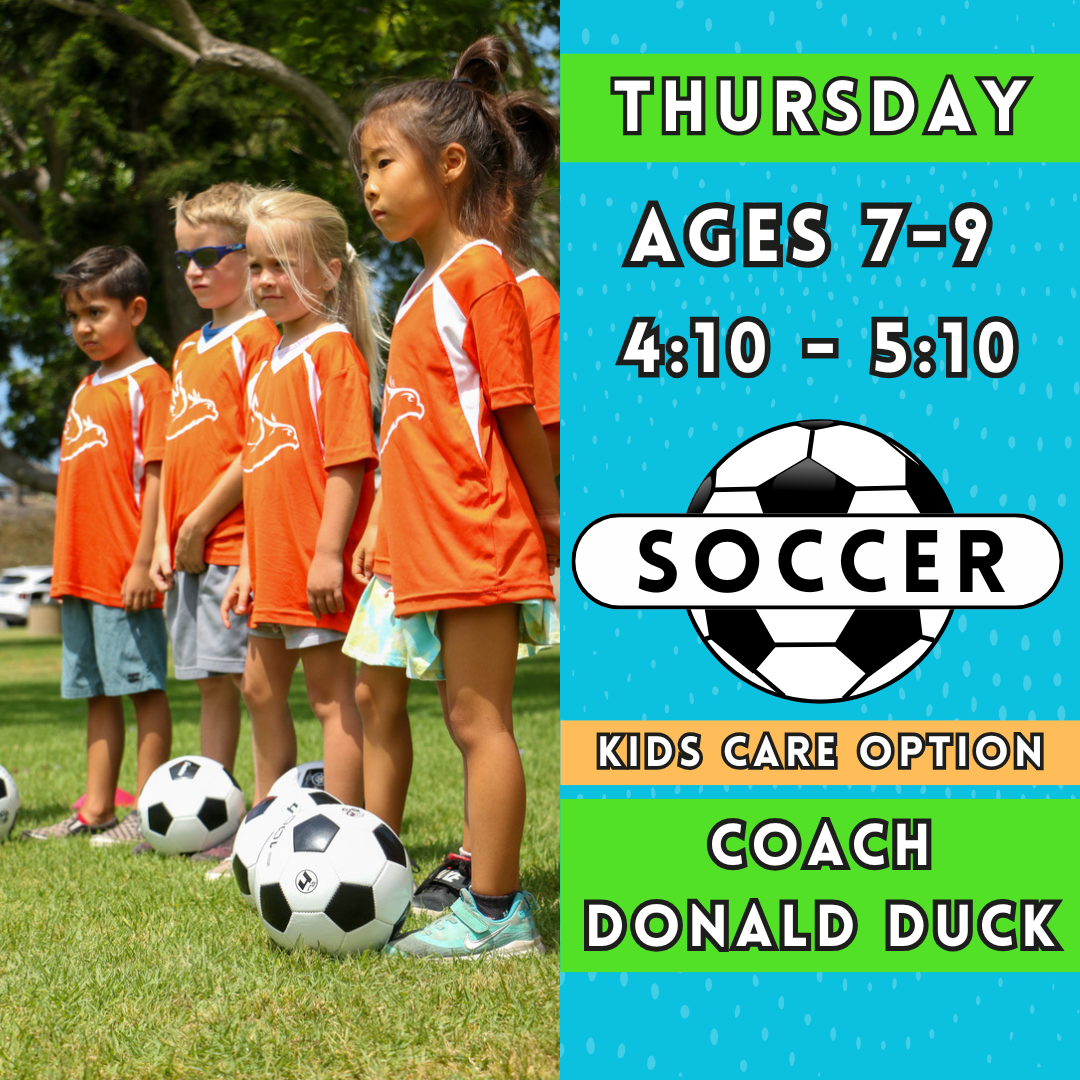 OFFLINE | Ages 7-9<br>Thursday Kids Soccer<br>Kelly Elementary Park, Carlsbad