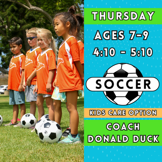 OFFLINE | Ages 7-9<br>Thursday Kids Soccer<br>Kelly Elementary Park, Carlsbad