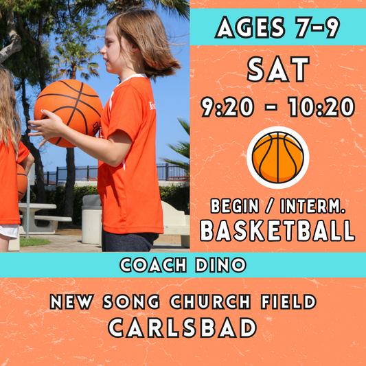 5/18 - 7/13 | Ages 7-9<br>New Song Church, Carlsbad<br>8 Saturday Kids Basketball Camps