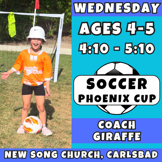 3/18 - 5/20 | Ages 4-5<br>Phoenix Cup Wednesdays<br>New Song Church, Carlsbad<br>16 Total Spots