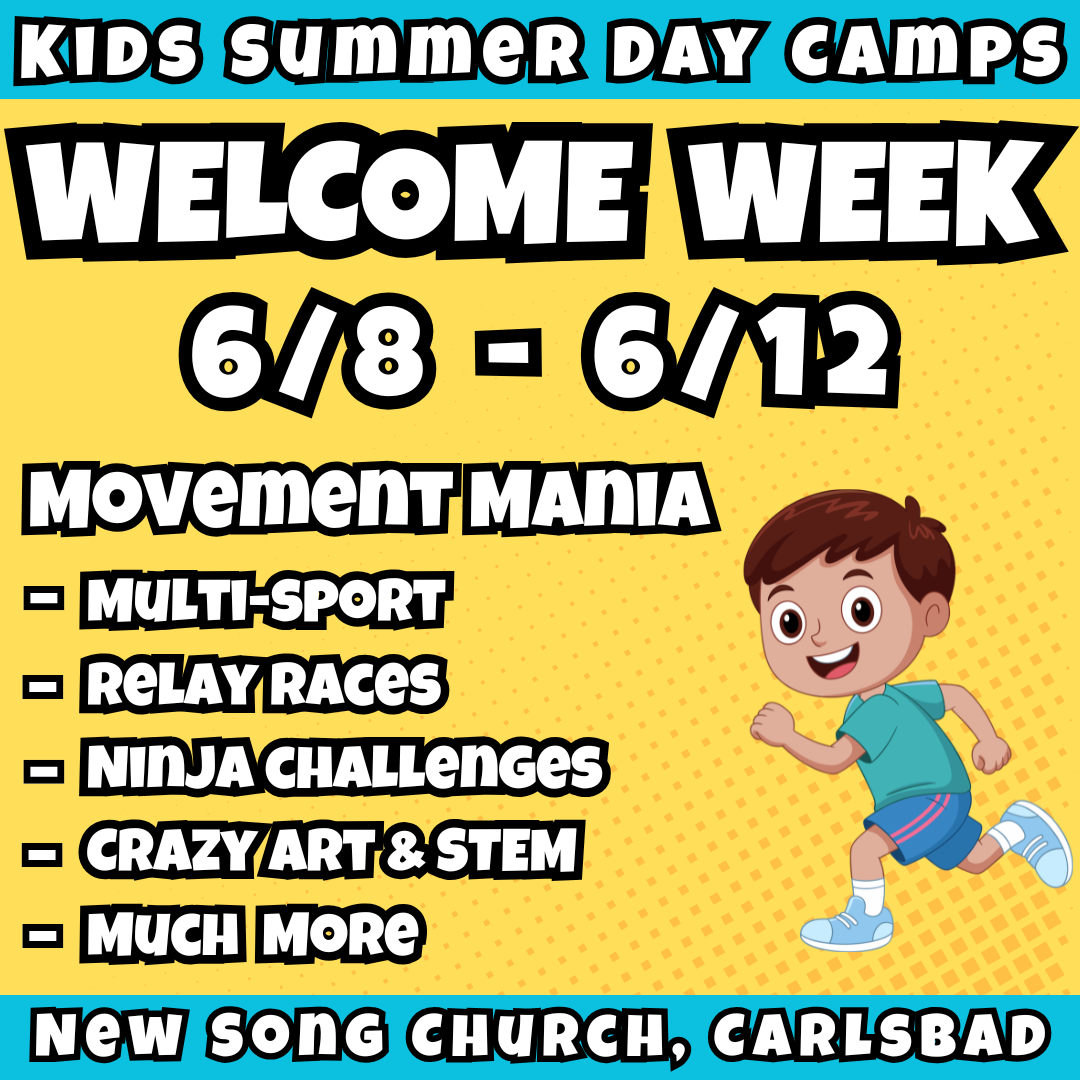 WK 1: 6/8 - 6/12 | 8:30 - 3:30 PM<br>Ages 3-7 | Mon - Fri<br>Sports, STEM, Teamwork, Art<br>Laguna (Kelly) Park, Carlsbad<br>Separated Age Groups<br>24 Total Spots