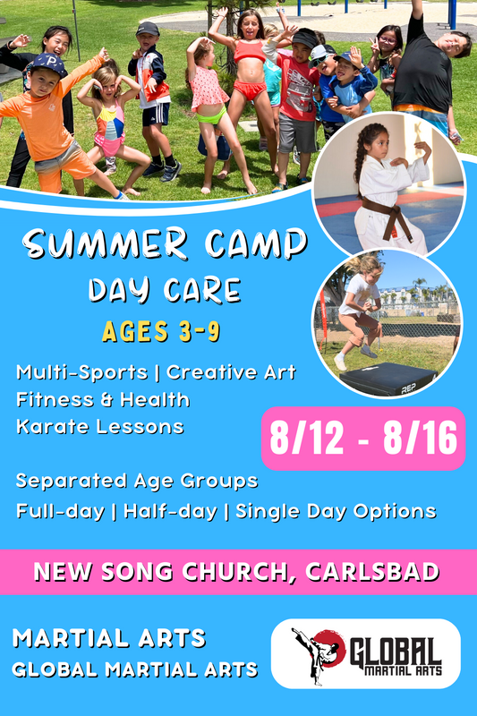 8/12 - 8/16 | Mon - Fri | 8:30 - 4:00<br>Multi-Sports, Art, and Martial Arts<br>New Song Church, Carlsbad<br>Ages 3-9 | Separated Age Groups