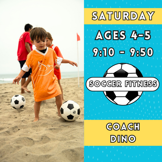 10/5 - 12/7 | Ages 4-5<br>Saturday Hybrid Soccer/Fitness<br>Tamarack Beach, Carlsbad