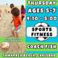 FREE DAY 3/12<br>3/19 - 5/21 | Ages 5-7<br>Thursday Beach Sports<br>Tamarack Beach, Carlsbad<br>12 Total Spots
