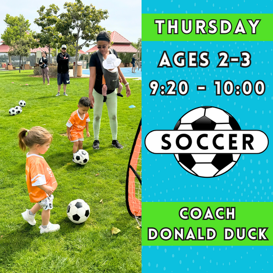 1/9 - 2/27 | Ages 2-3<br>Thursday Toddler Soccer<br>Buccaneer Park, Oceanside