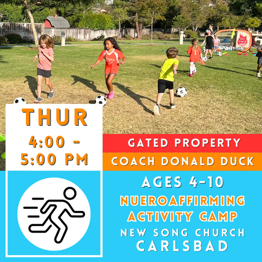 3/7 - 4/18  | Ages 4-10<br>New Song Church, Carlsbad<br>4 Weeks | Thursdays<br>Inclusive Sports Day