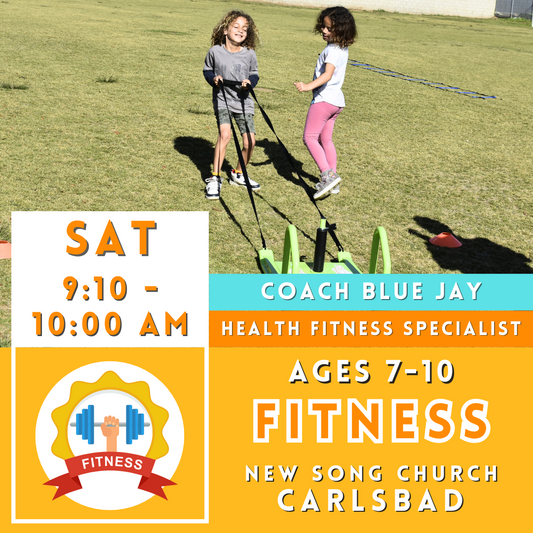 5/18 - 6/29 | Ages 7-10<br>New Song Church, Carlsbad<br>6 Saturday Kids Fitness Camps