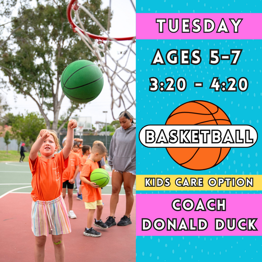 11/12 - 1/14 | Ages 5-7<br>Tuesday Kids Basketball<br>Kelly Elementary, Carlsbad