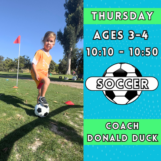 12/5 - 2/6 | Ages 3-4<br>Thursday Kids Soccer<br>Buccaneer Park, Oceanside