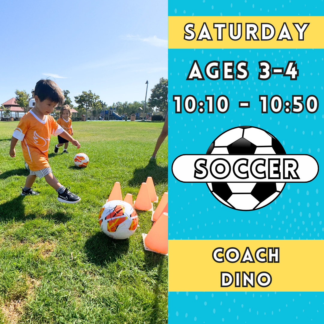 10/26 - 12/21 | Ages 3-4<br>Saturday Kids Soccer<br>John Landes Park, Oceanside