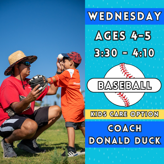 11/6 - 1/15 | Ages 4-5<br>Wednesday Kids Baseball<br>Laguna (Kelly) Park, Carlsbad