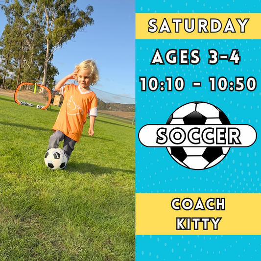 9/21 - 11/9 | Ages 3-4<br>Saturday Kids Soccer<br>New Song Church, Carlsbad