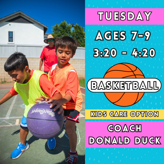 9/10 - 10/29 | Ages 7-9<br>Tuesday Kids Basketball<br>Kelly Elementary, Carlsbad