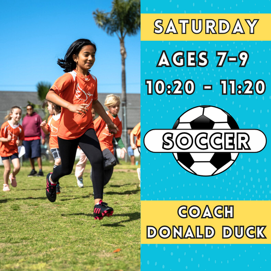 9/21 - 11/23 | Ages 7-9<br>Saturday Kids Soccer<br>New Song Church, Carlsbad