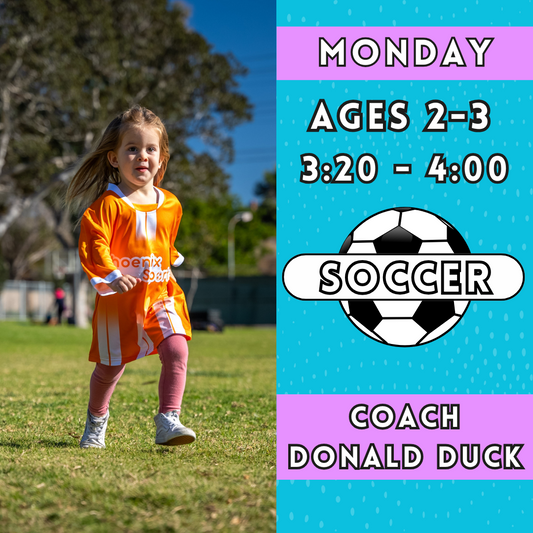 1/6 - 3/10 | Ages 2-3<br>Monday Kids Soccer<br>Rancho Club Golf Course, Carlsbad