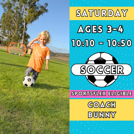 1/11 - 3/8 | Ages 3-4<br>Saturday Kids Soccer<br>New Song Church, Carlsbad