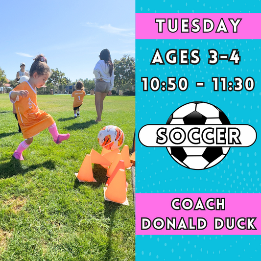 11/12 - 1/14 | Ages 3-4<br>Tuesday Kids Soccer<br>Fox Point Farms, Encinitas