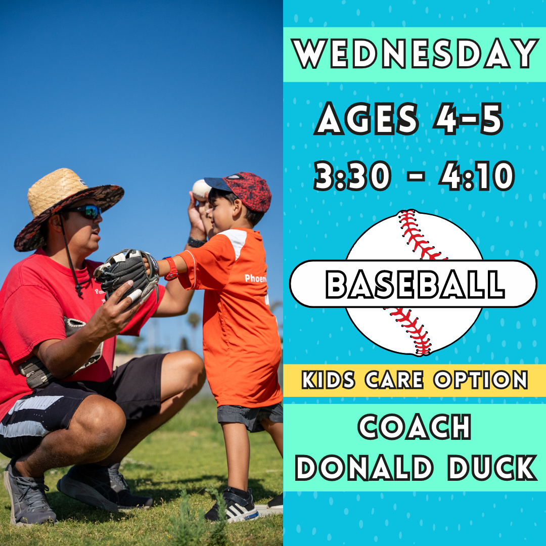 11/6 - 1/15 | Ages 4-5<br>Wednesday Kids Baseball<br>Laguna (Kelly) Park, Carlsbad