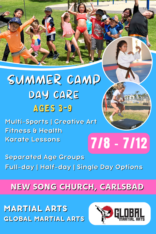 7/8 - 7/12 | Mon - Fri | 8:30 - 4:00<br>Multi-Sports, Art, and Martial Arts<br>New Song Church, Carlsbad<br>Ages 3-9 | Separated Age Groups