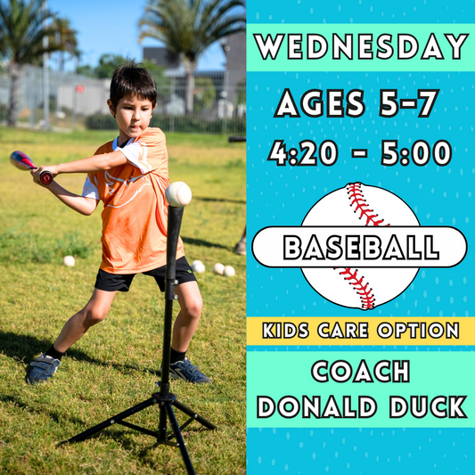 9/11 - 10/30 | Ages 5-7<br>Wednesday Kids Baseball<br>Laguna (Kelly) Park, Carlsbad