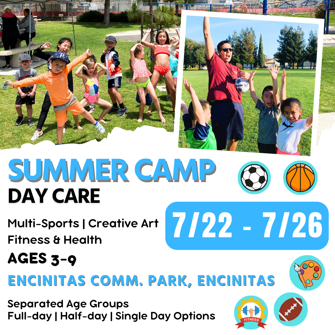 OFFLINE | Summer Day Care<br>Mon - Fri | 8:30 - 4:00<br>Encinitas Comm. Park, Encinitas<br>Ages 3-9 | Separated Age Groups