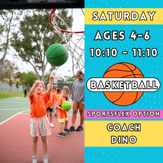 1/11 - 3/8 | Ages 4-6<br>Saturday Kids Basketball Camps<br>New Song Church, Carlsbad