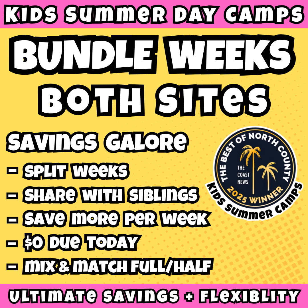 USE FOR BOTH SITES<br>8:30 - 3:30 | Ages 3-7 | Mon - Fri<br>Kids Summer Camps<br>New Song Church, Carlsbad<br>Tamarack Beach, Carlsbad