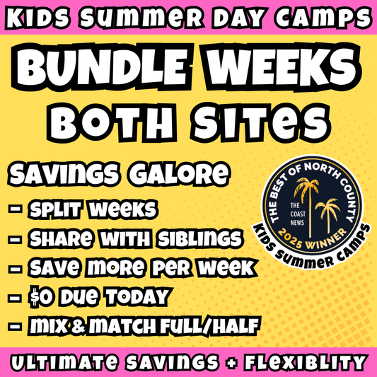 USE FOR BOTH SITES<br>8:30 - 3:30 | Ages 3-7 | Mon - Fri<br>Kids Summer Camps<br>New Song Church, Carlsbad<br>Tamarack Beach, Carlsbad