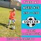 4/1 - 5/20 | Ages 4-5<br>Tuesday Kids Soccer<br>Kelly Elementary Park, Carlsbad