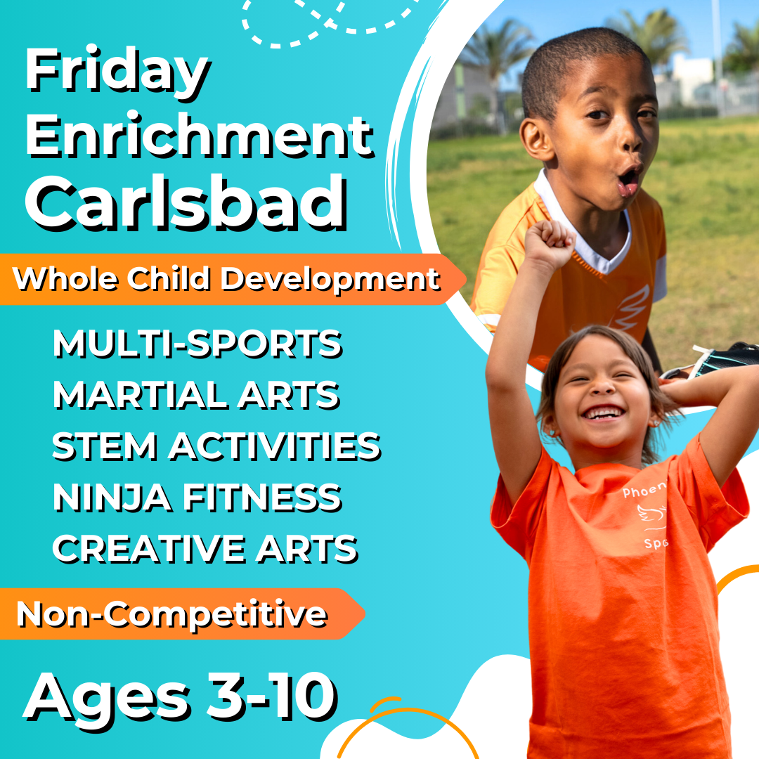 Kids PE & Art Enrichment<br>1/17 - 5/30 | Ages 3-10<br>Flexible Weekly Options<br>Laguna (Kelly) Park, Carlsbad