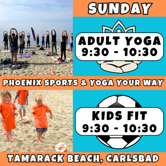 5/24 (1 class) | Ages 3-7<br>Sunday Beach Sports Fitness<br>Tamarack Beach, Carlsbad<br>10 Total Spots