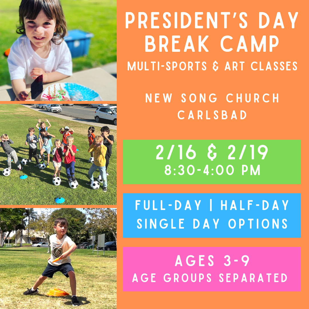 12/26 - 12/29<br>Winter Week 1<br>Laguna (Kelly) Park, Carlsbad<br>Multi-Sports & Art (Ages 3-9)<br>Age Exceptions Can be Made