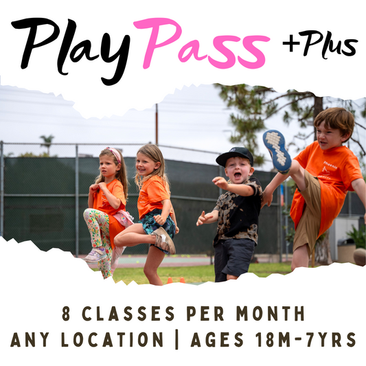 PlayPass +Plus<br>Ages 18m-7yr | Kids Sports<br>Any Location, Day, Time<br>Ultimate Parent Freedom