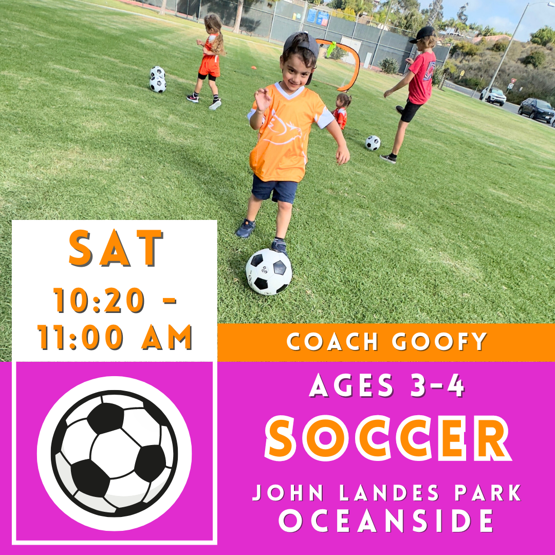 OFFLINE | Ages 3-4<br>John Landes Park, Oceanside<br>8 Saturday Kids Soccer Camps
