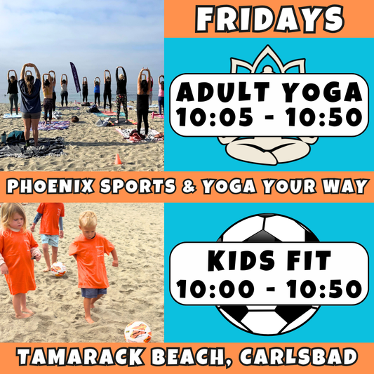4/17 (1 class) | Ages 3-7<br>Friday Beach Sports Fitness<br>Tamarack Beach, Carlsbad<br>10 Total Spots